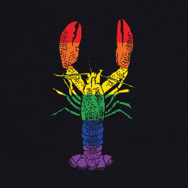 Rainbow Striped Gay Pride Lobster by Alissa Carin